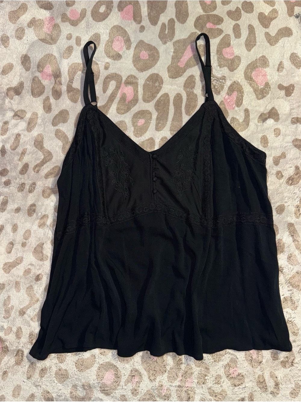 Torrid Black Lace-Trim Adjustable Cami Tank